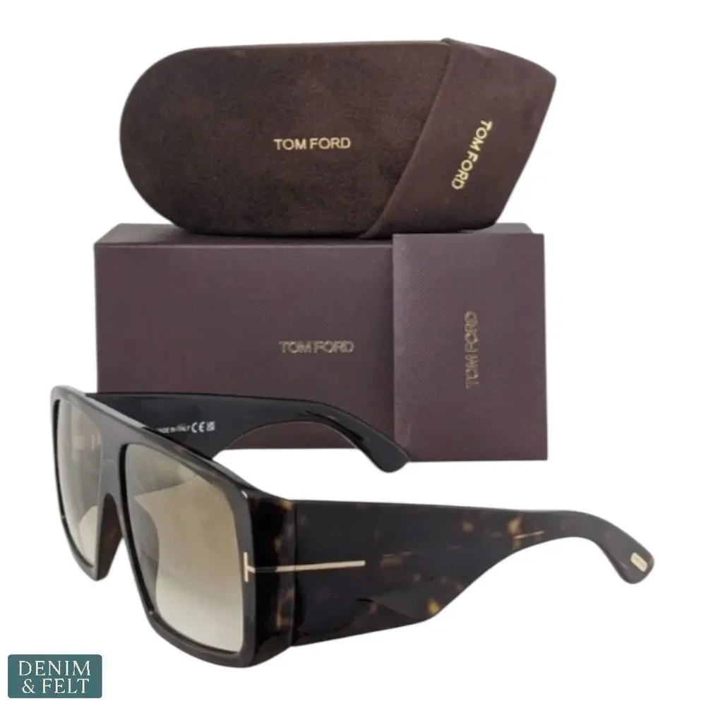 Tom Ford Raven FT1036/S Sunglasses Dark‎ Tortoise Brown Gradient 52F Italy NEW!!